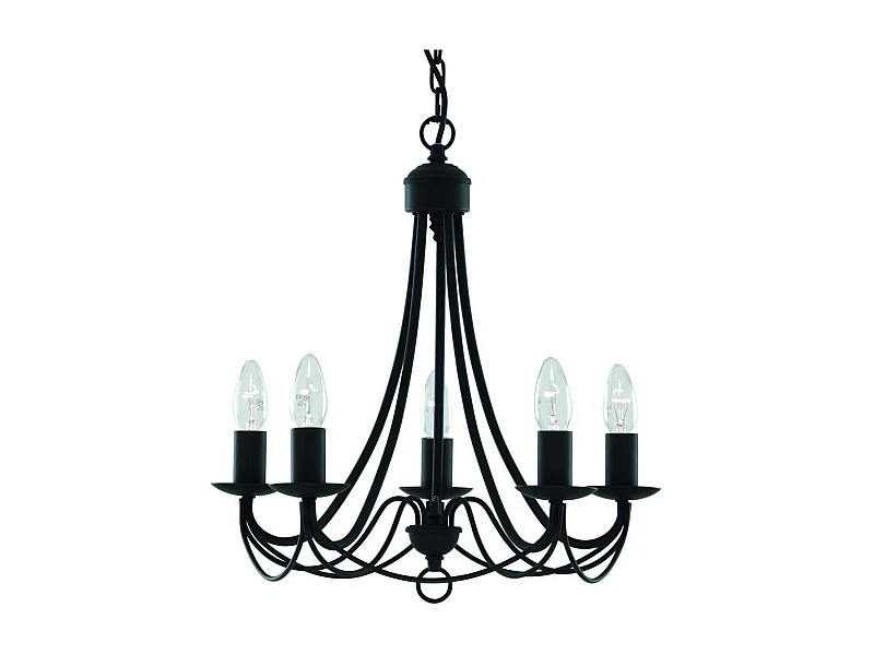 Searchlicht Maypole - 5 licht Multi Arm Deckenanhänger Schwarz, E14