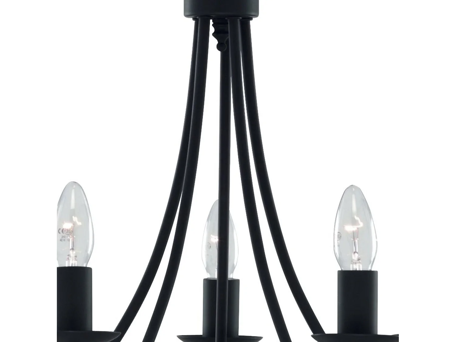 Searchlight Maypole - Sospensione a soffitto a 5 luci multibraccio nera, E14