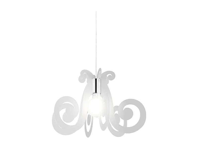 Sospensione Moderna Space Collection Polilux ® Satinato Metallo Cromo E27 D64Cm