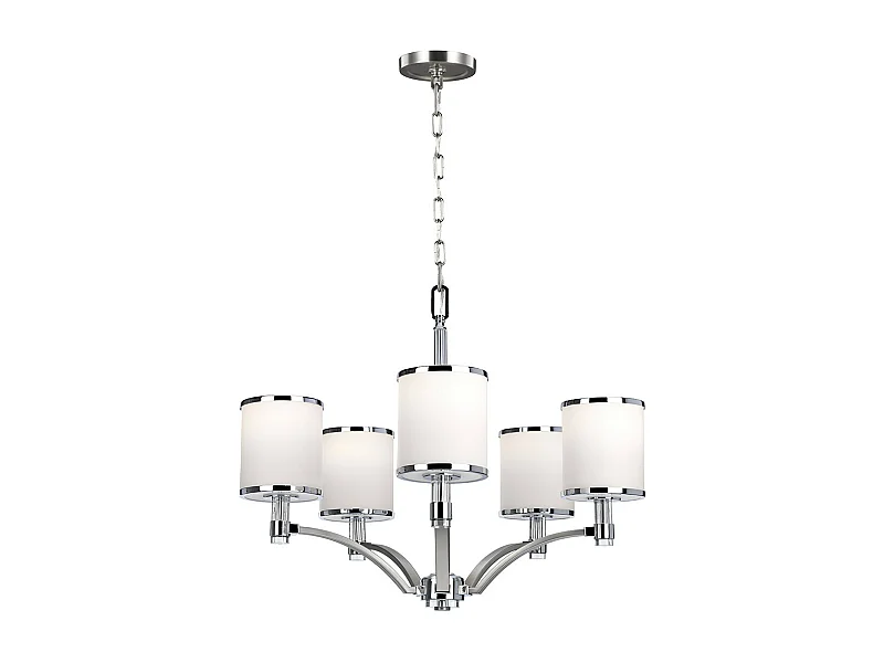 Elstead Prospect Park - Lampadario a 5 luci multibraccio Nickel satinato, finitura cromata, attacco E27