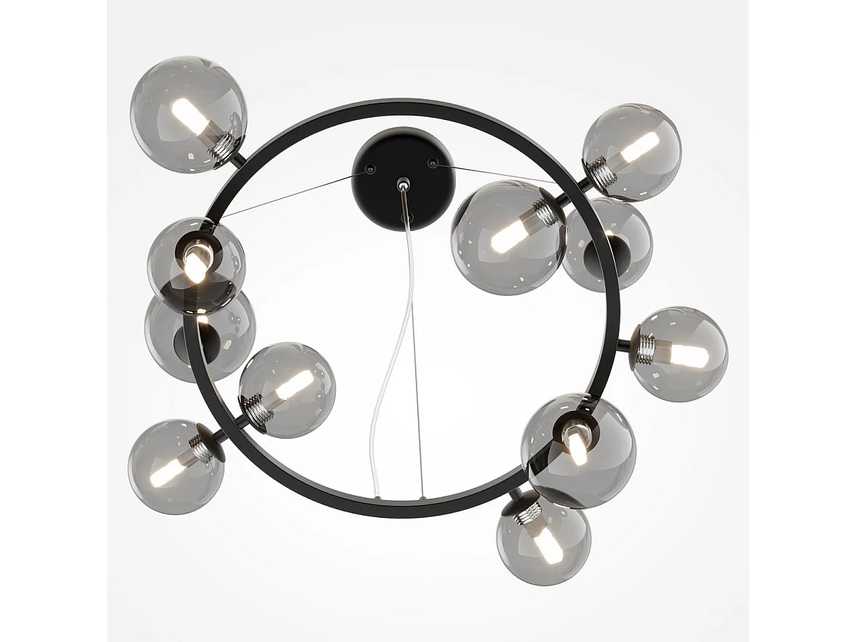 Maytoni Dallas Moderna lámpara de techo colgante de 1 globo negra, pantalla ahumada, G9