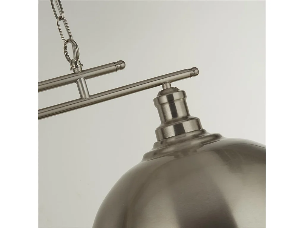 Searchlight Fusion Barre Soffitto 2 Luci, Argento Satinato, Paralumi SS