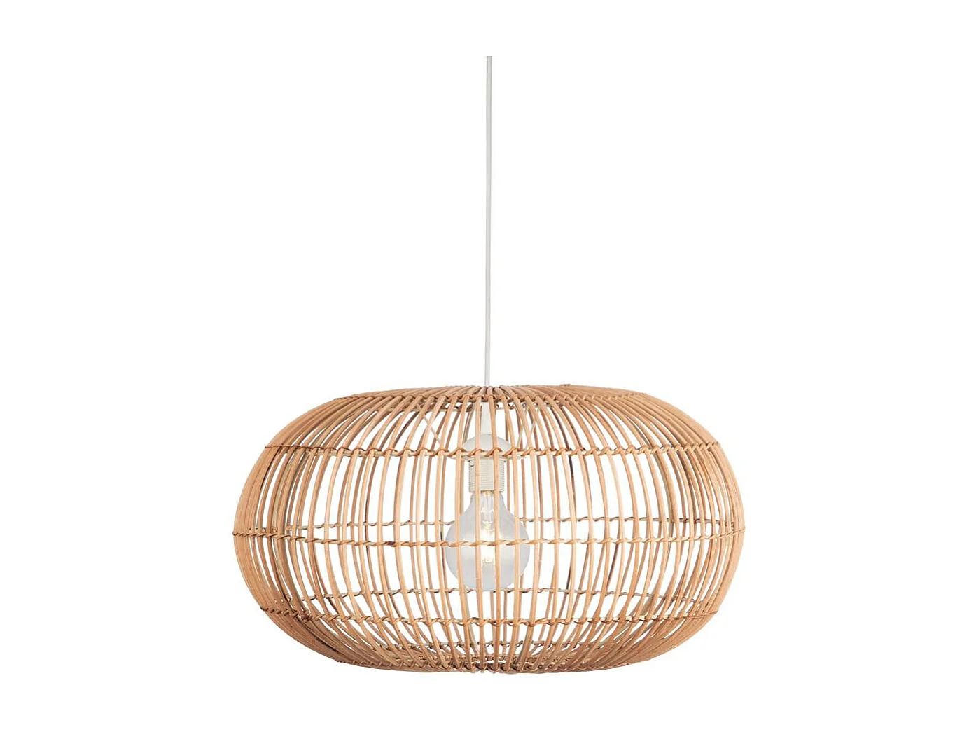 Searchlight Bali1 ljus hängsmycke, rottingskärm, svart upphängning