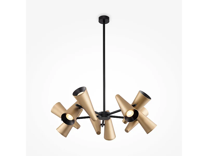 Maytoni Giro Plafoniera moderna a sospensione multi braccio a 10 luci in ottone GU10