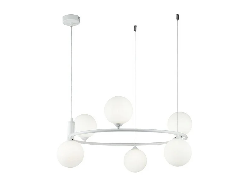 Ring Decken-Pendelleuchte Weiß, 6-flammig, G9