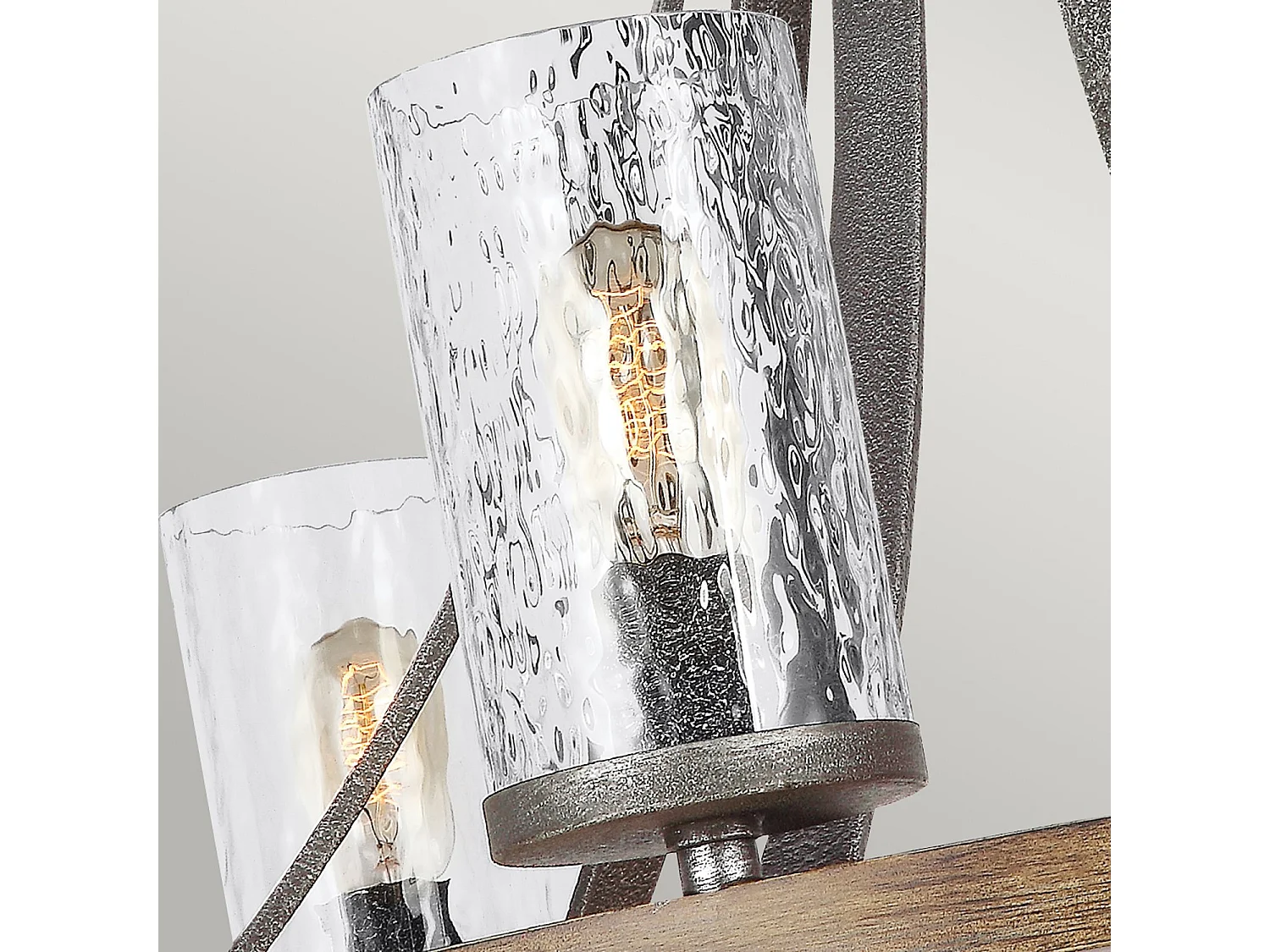 Angelo Feiss Lustre 6 Lumières Chêne Vieilli