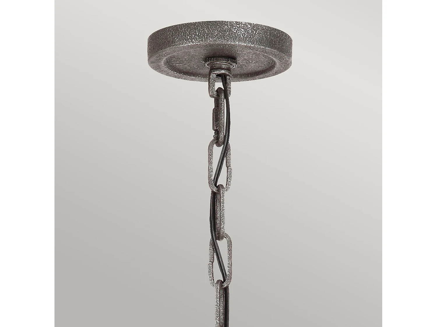 Lampadario Industrial Angelo Acciaio Anticato Metallo Vetro Grigio 6 Luci E27