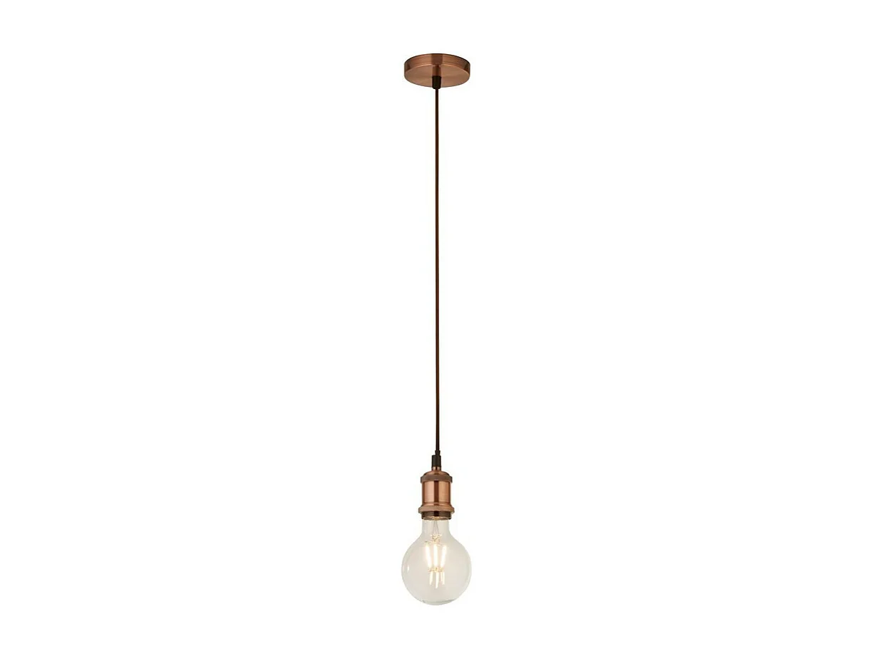 Suspension de câble de lumière du cuivre antique de Searchlight 1 avec le câble textile brun de 1.5Mtr