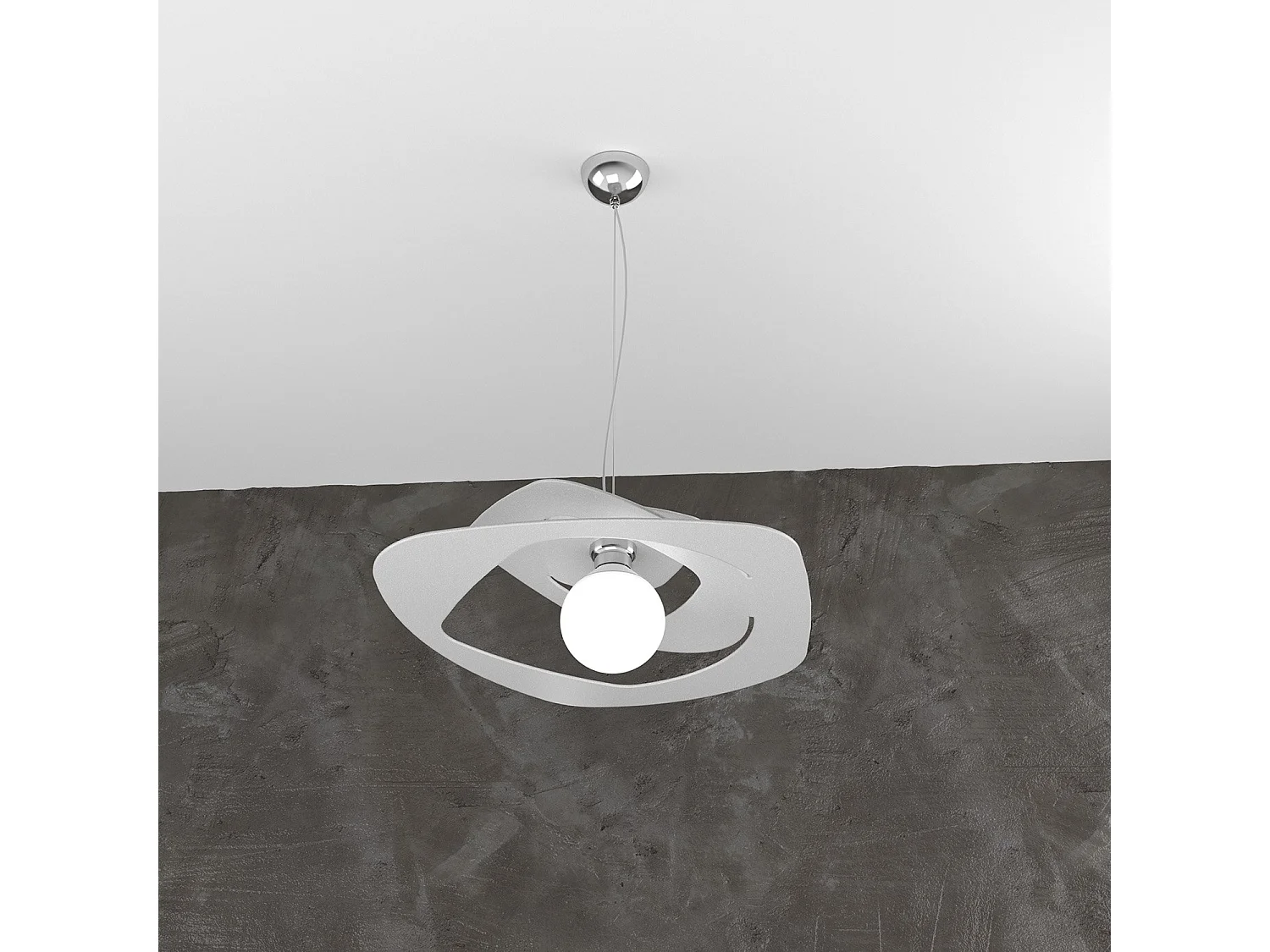 Warped Sospensione D.50 Cm. 1 Luce Grigio