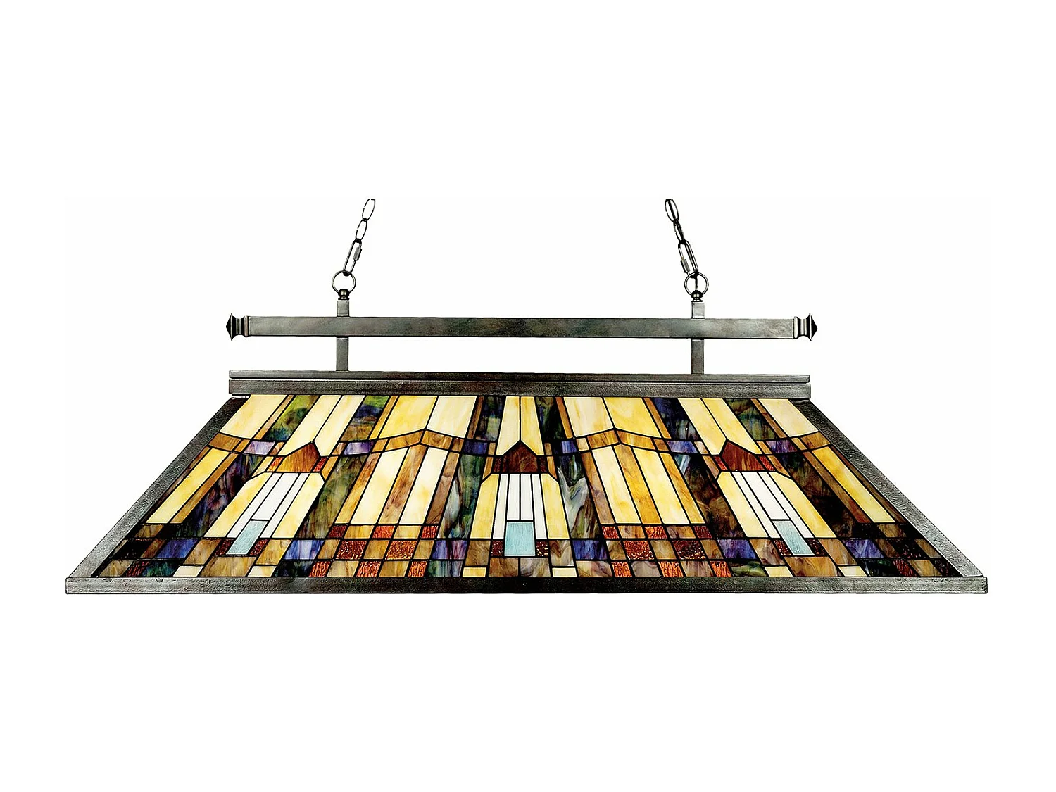 Elstead Inglenook - 3 Licht Tiffany Deckenanhänger Insel Kronleuchter Licht Bronze, E27