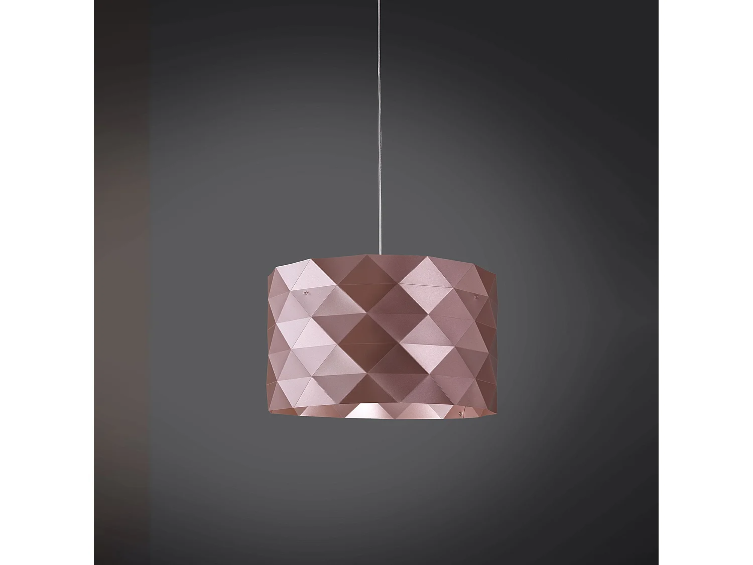 Lampadario Moderno Prisma Polilux ® Pink Metal E Metallo Cromo 5 Luci E27