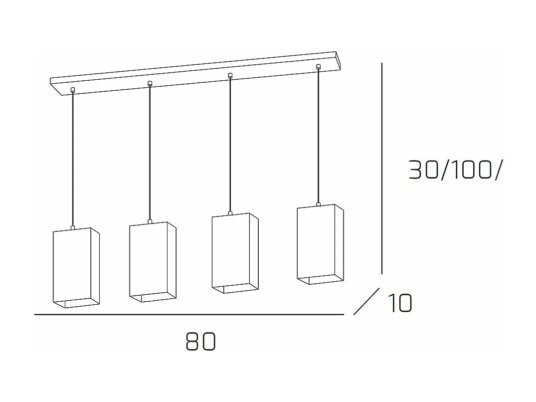 Crazy Sospensione 4 Luci