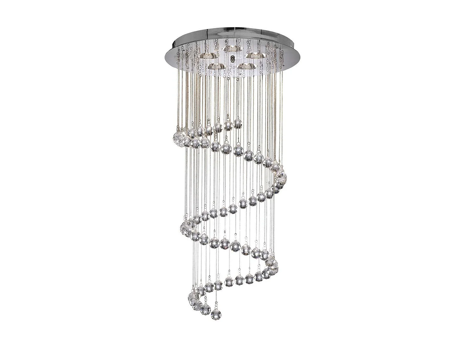 Searchlight Hallway - Pendente a grappolo a spirale con 5 luci cromate con cristalli, G9