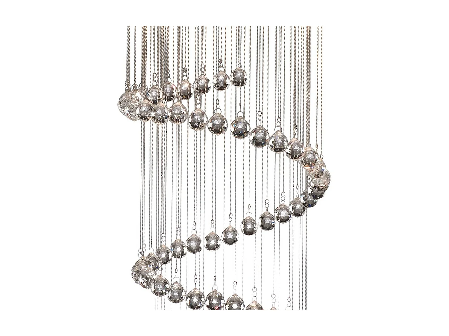 Searchlight Hallway - Pendente a grappolo a spirale con 5 luci cromate con cristalli, G9