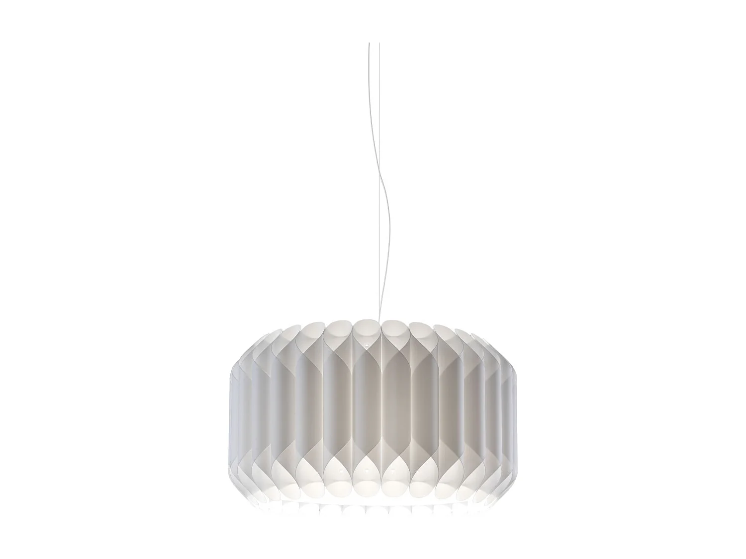 Sospensione Moderna Louise Polilux ® Bianco E Metallo Cromo 1 Luce E27
