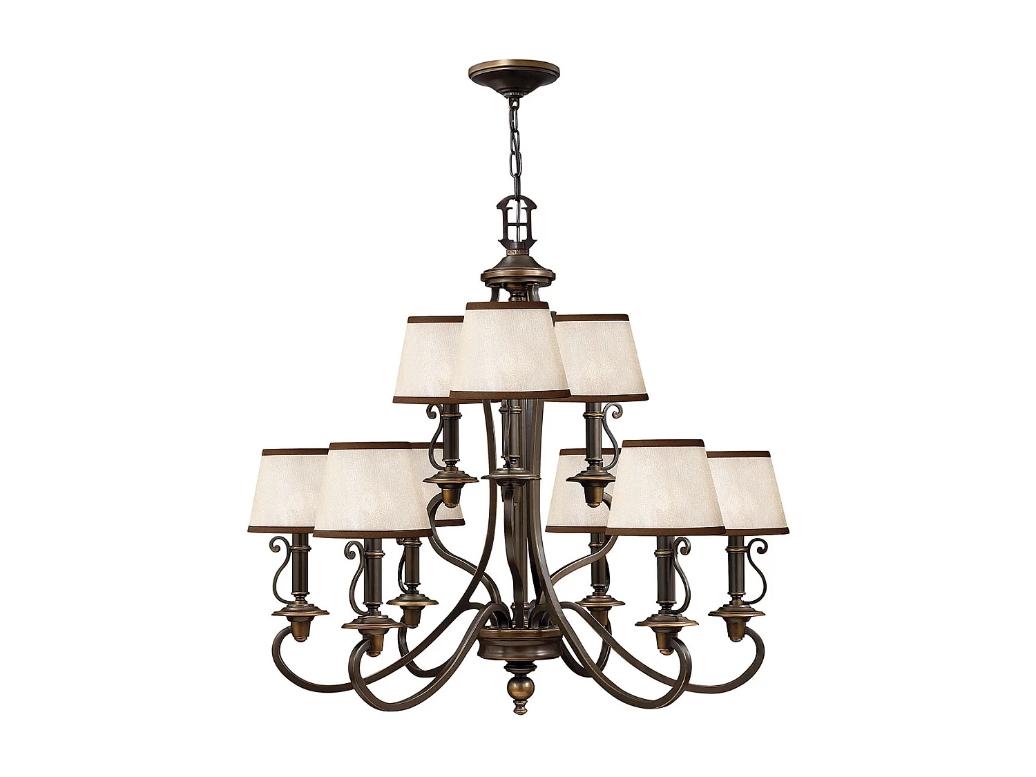 Elstead Plymouth 9 Ljus Multi Arm Ljuskrona Olde Bronze Finish, E14