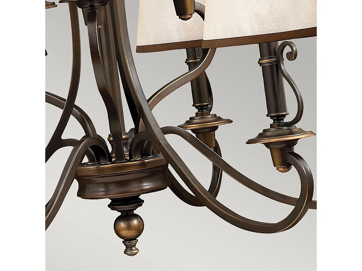 Elstead Plymouth - Lampadario a 9 luci multibraccio finitura bronzo antico, attacco E14