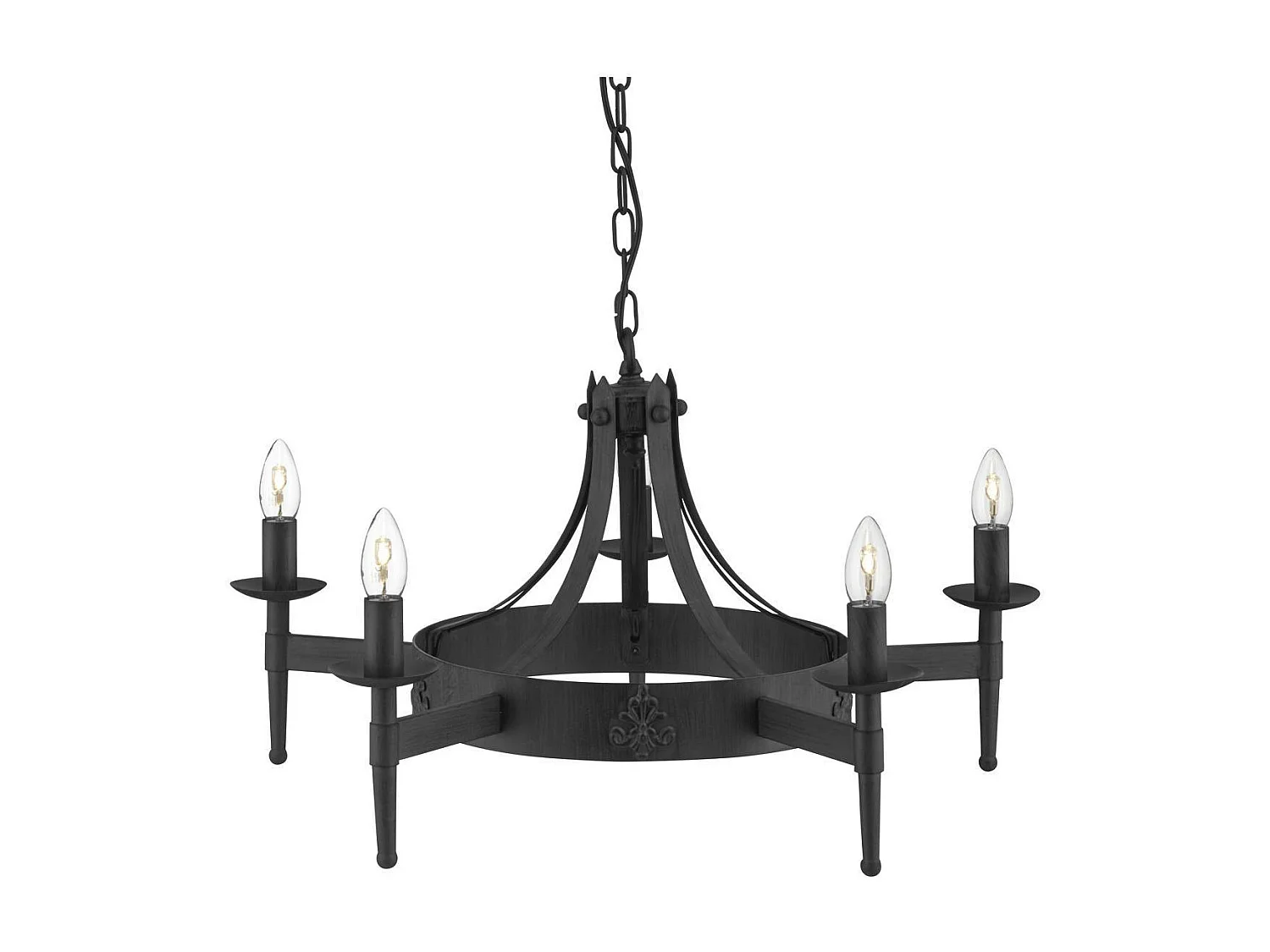 Searchlicht Cartwheel - 5 licht Multi Arm Deckenanhänger Schwarz, E14