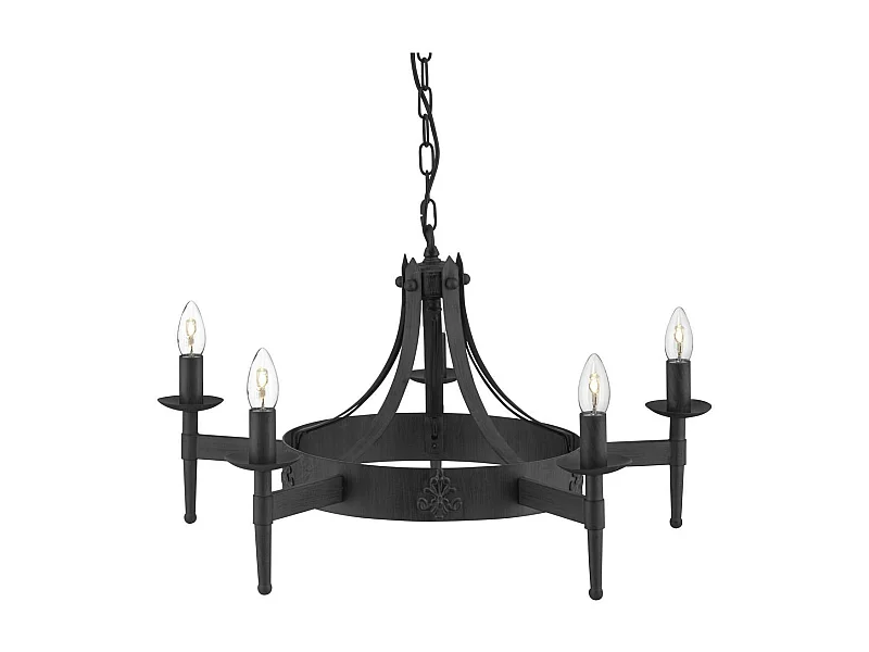 Searchlicht Cartwheel - 5 licht Multi Arm Deckenanhänger Schwarz, E14