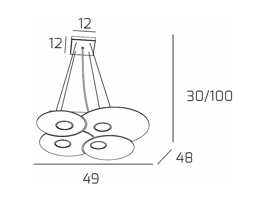 Cloud Sospensione 4 Luci Sabbia