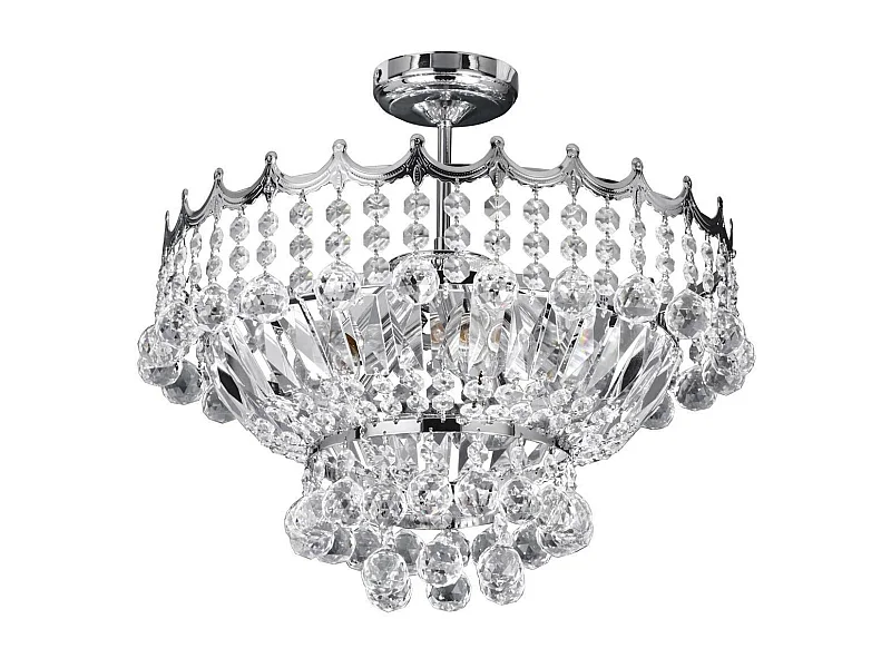 Searchlight Versailles 5 Ljus Tak Semi Flush Light Krom med Kristaller, E14