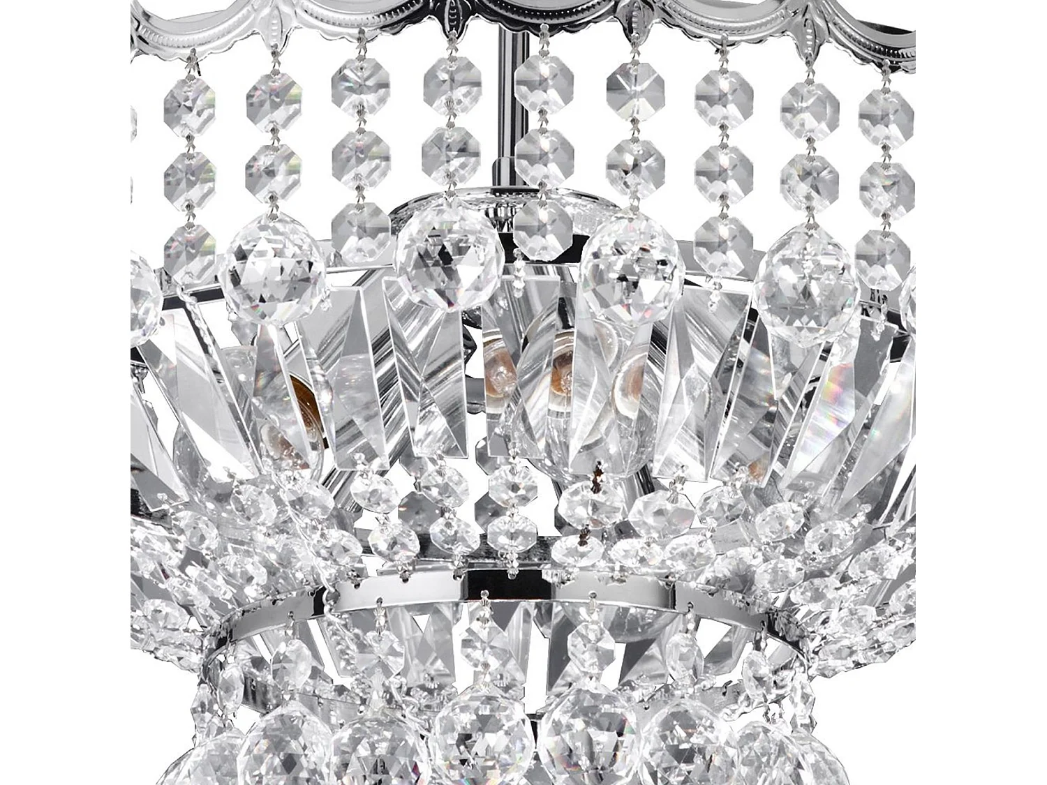 Searchlight Versailles 5 Ljus Tak Semi Flush Light Krom med Kristaller, E14