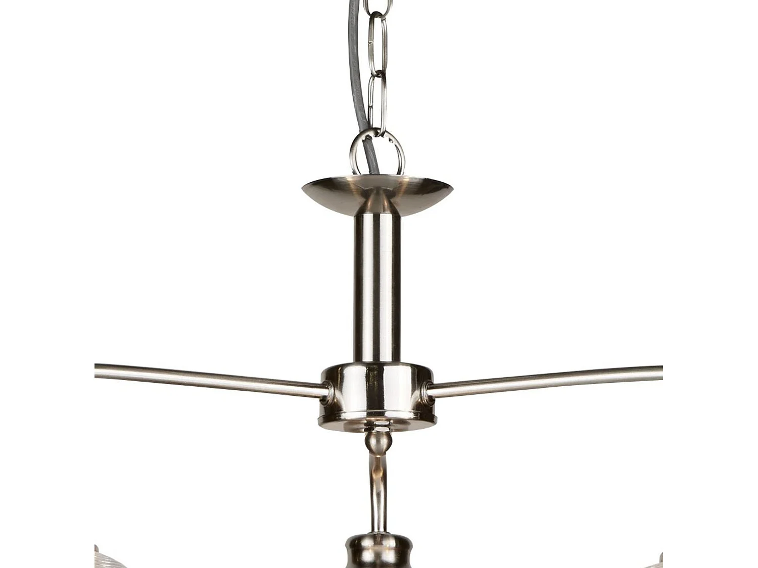 Lampadario Contemporaneo Bistrot Ii Acciaio Argento Vetro 3 Luci E27