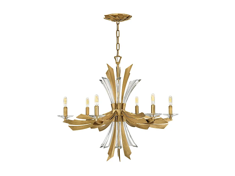 Vida Hinkley Fredrick Ramond Lampadario a 6 luci in oro brunito