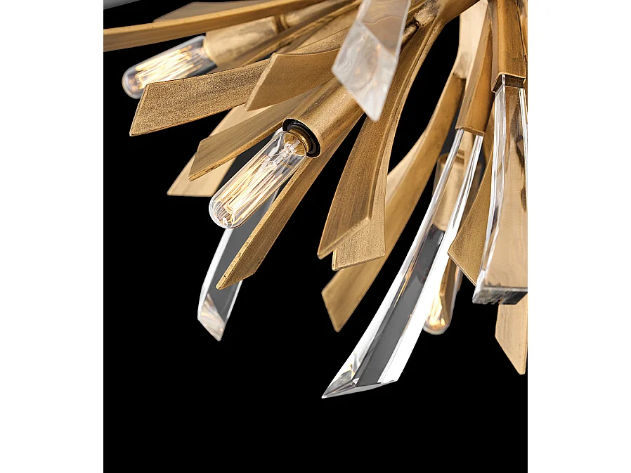 Lampadario Industrial Nordico Vida Acciaio Oro Brunito 6 Luci E14