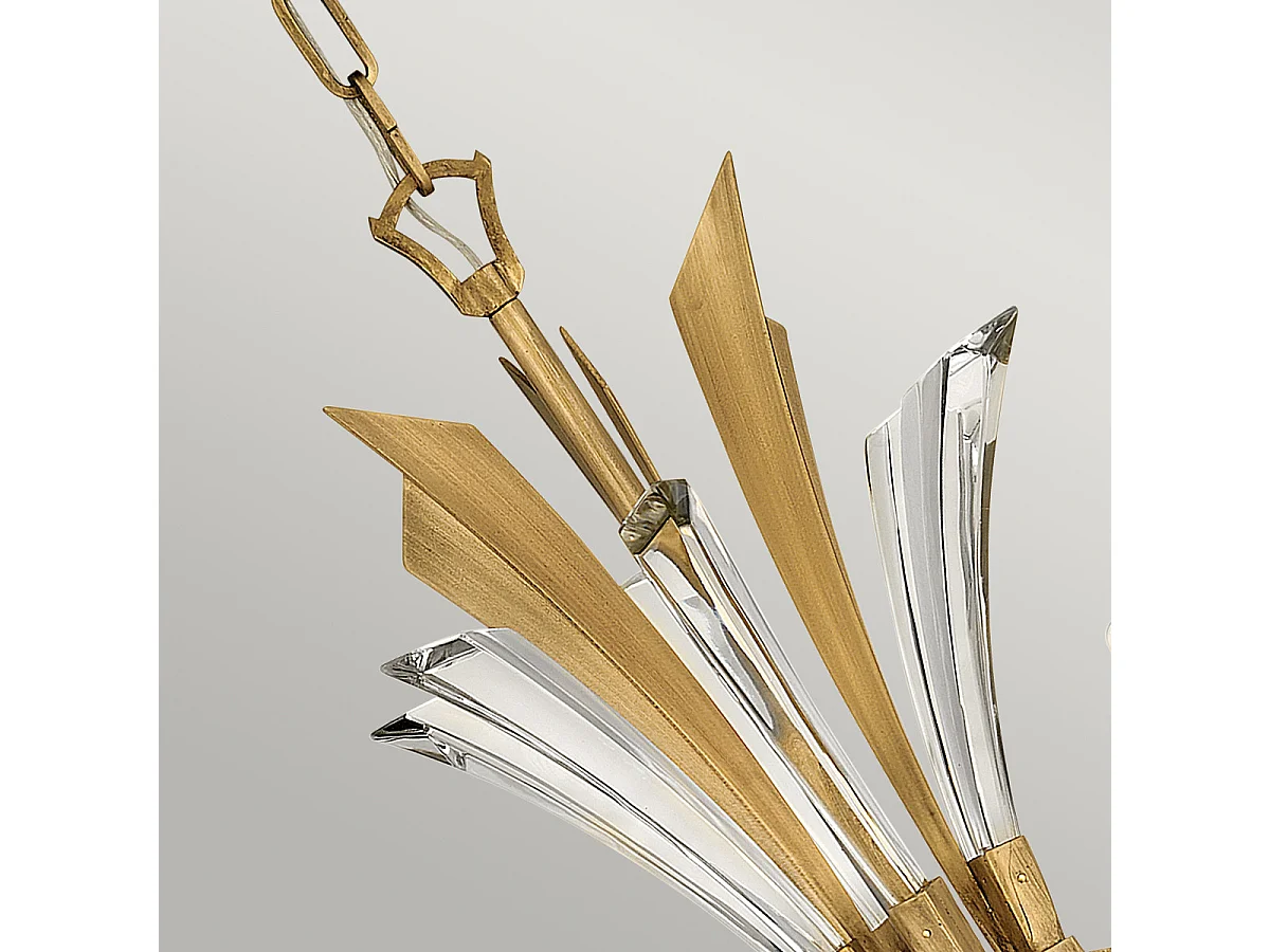 Lampadario Industrial Nordico Vida Acciaio Oro Brunito 6 Luci E14