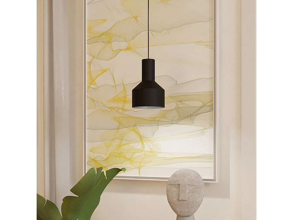 Lampadario Moderno Casibare 1 Luce Acciaio Nero