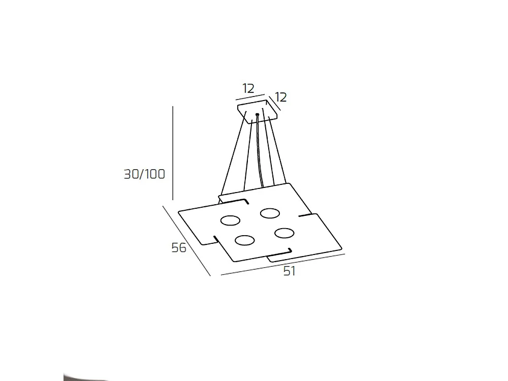 Echo Sospensione 4 Luci Bianco