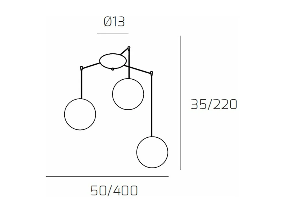 Sospensione Cromo 3 Luci Spostabile Vetri Rame