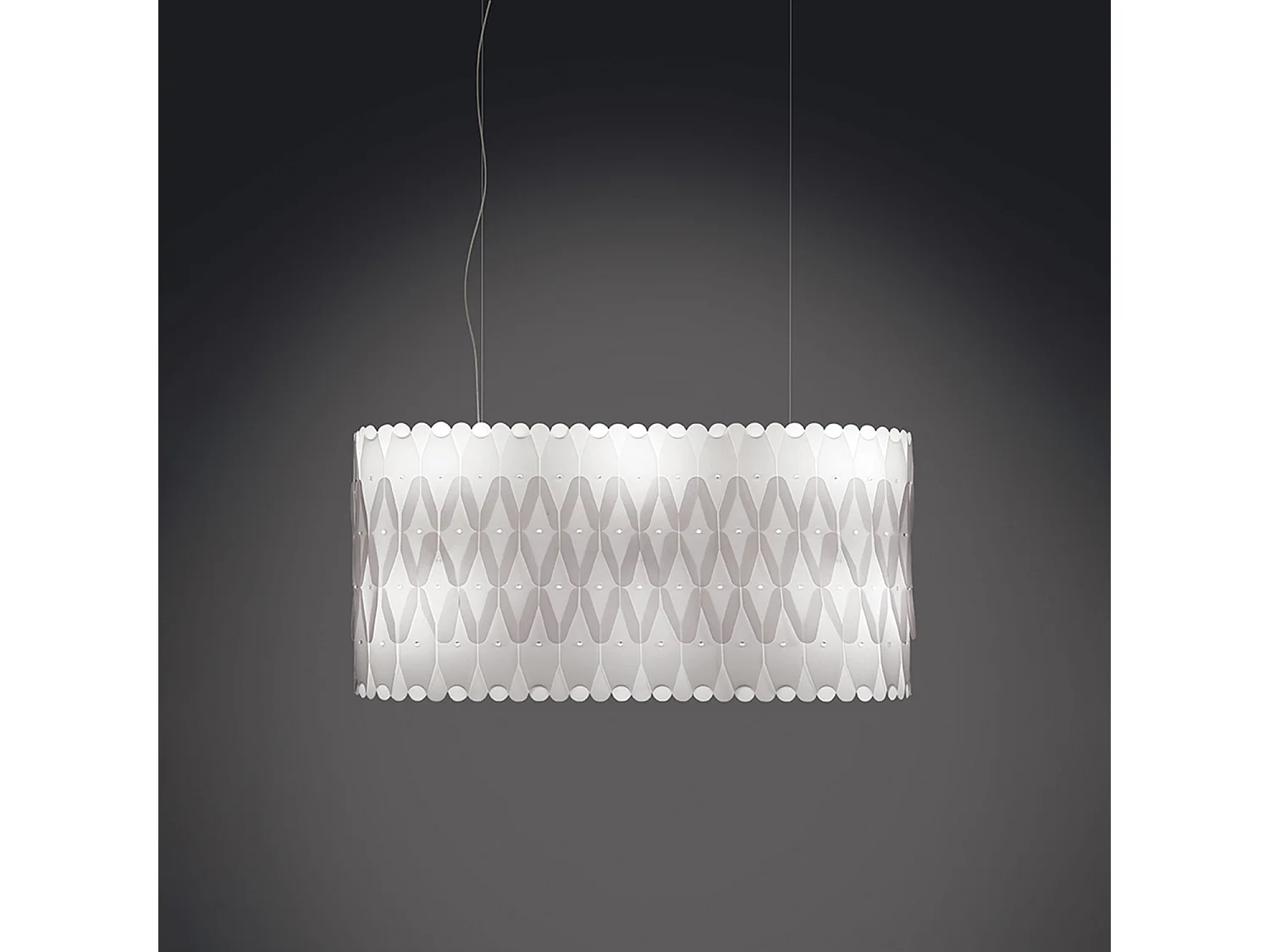 Lampadario Moderno Amanda Polilux ® Bianco E Metallo Cromo 6 Luci E27