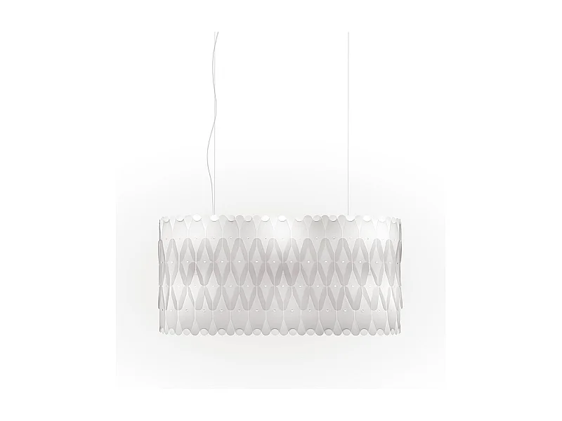 Lampadario Moderno Amanda Polilux ® Bianco E Metallo Cromo 6 Luci E27