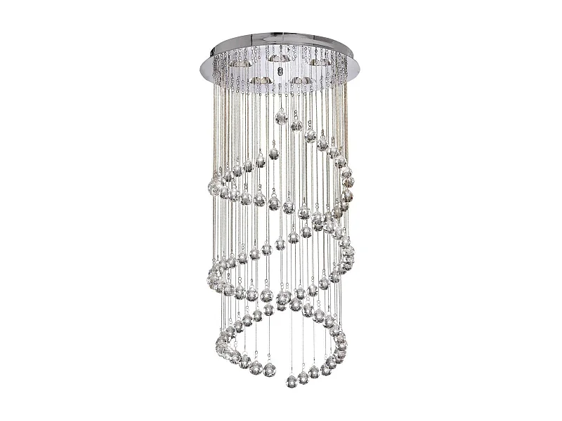 Searchlight Hallway - Pendente a grappolo a spirale con 5 luci cromate con cristalli, G9