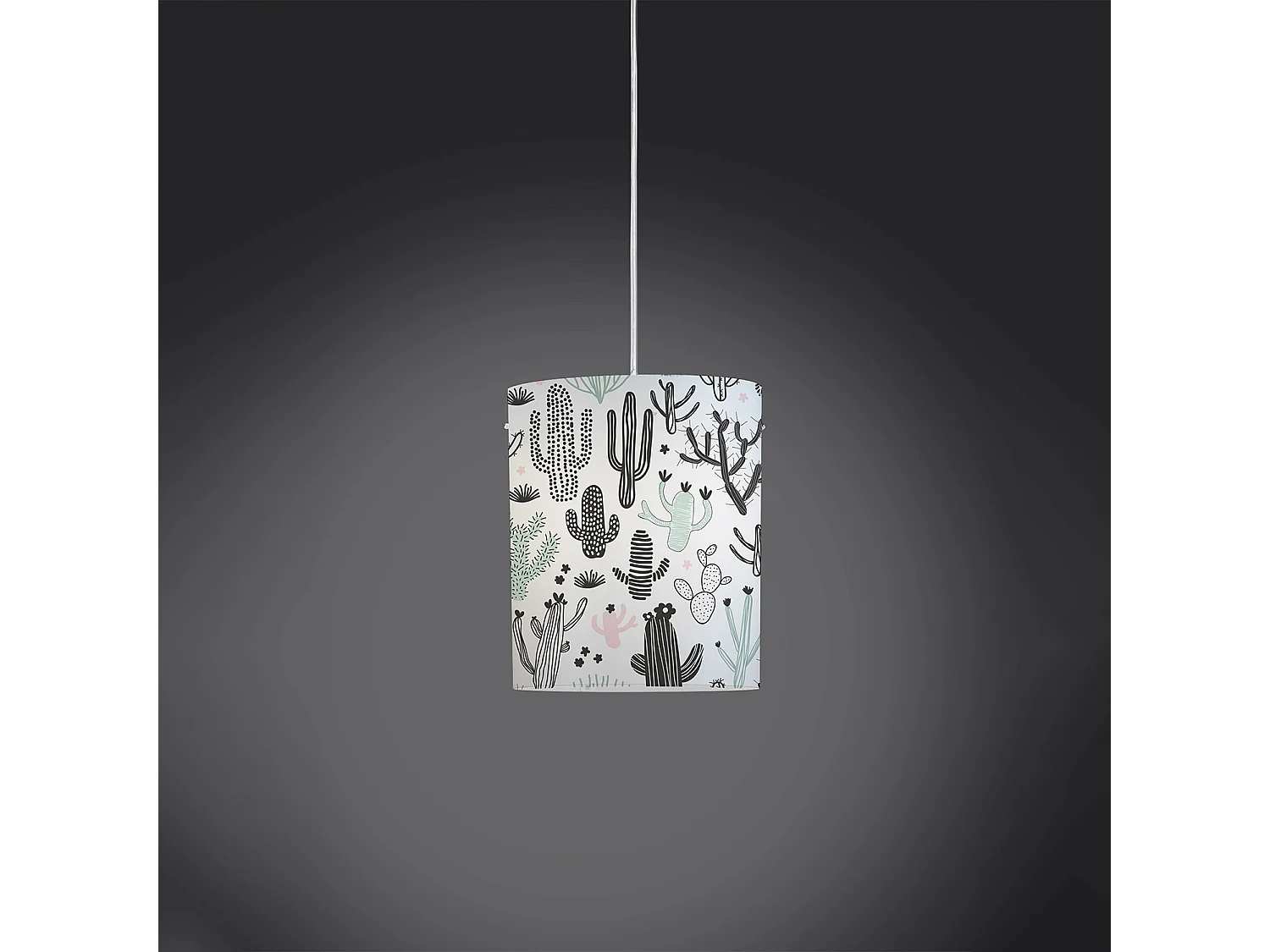 Sospensione Moderna Decolight Polilux ® Grafica Cactus 1 Luce E27