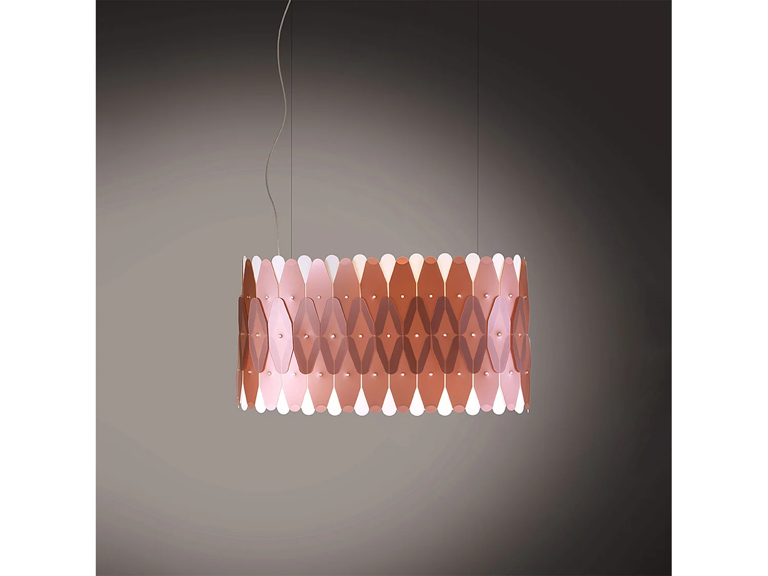 Lampadario Moderno Ovale Amanda Polilux ® Rame E Metallo Cromo 3 Luci E27