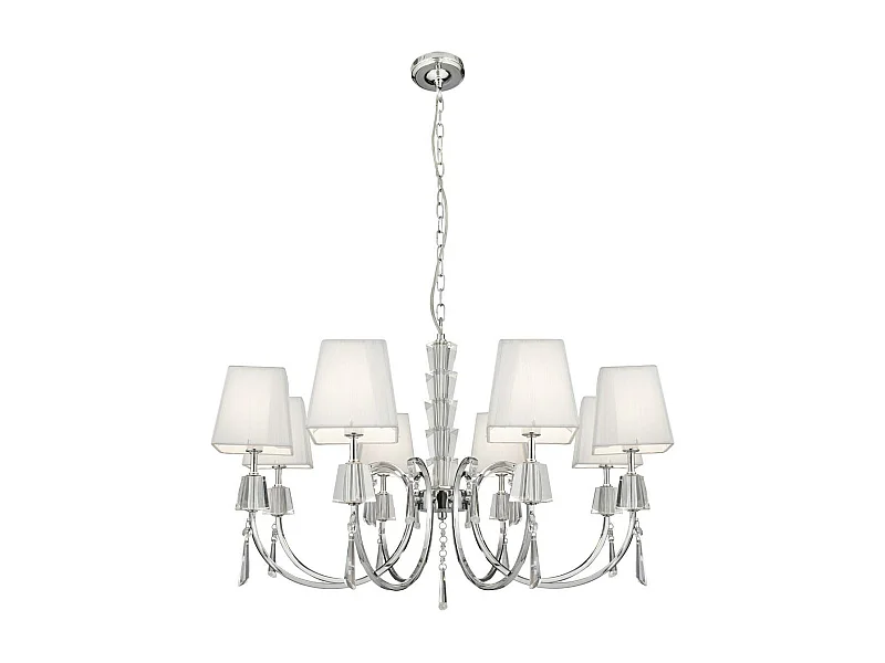 Searchlight Portico - Lampadario a 8 luci multibraccio finitura cromata, G9