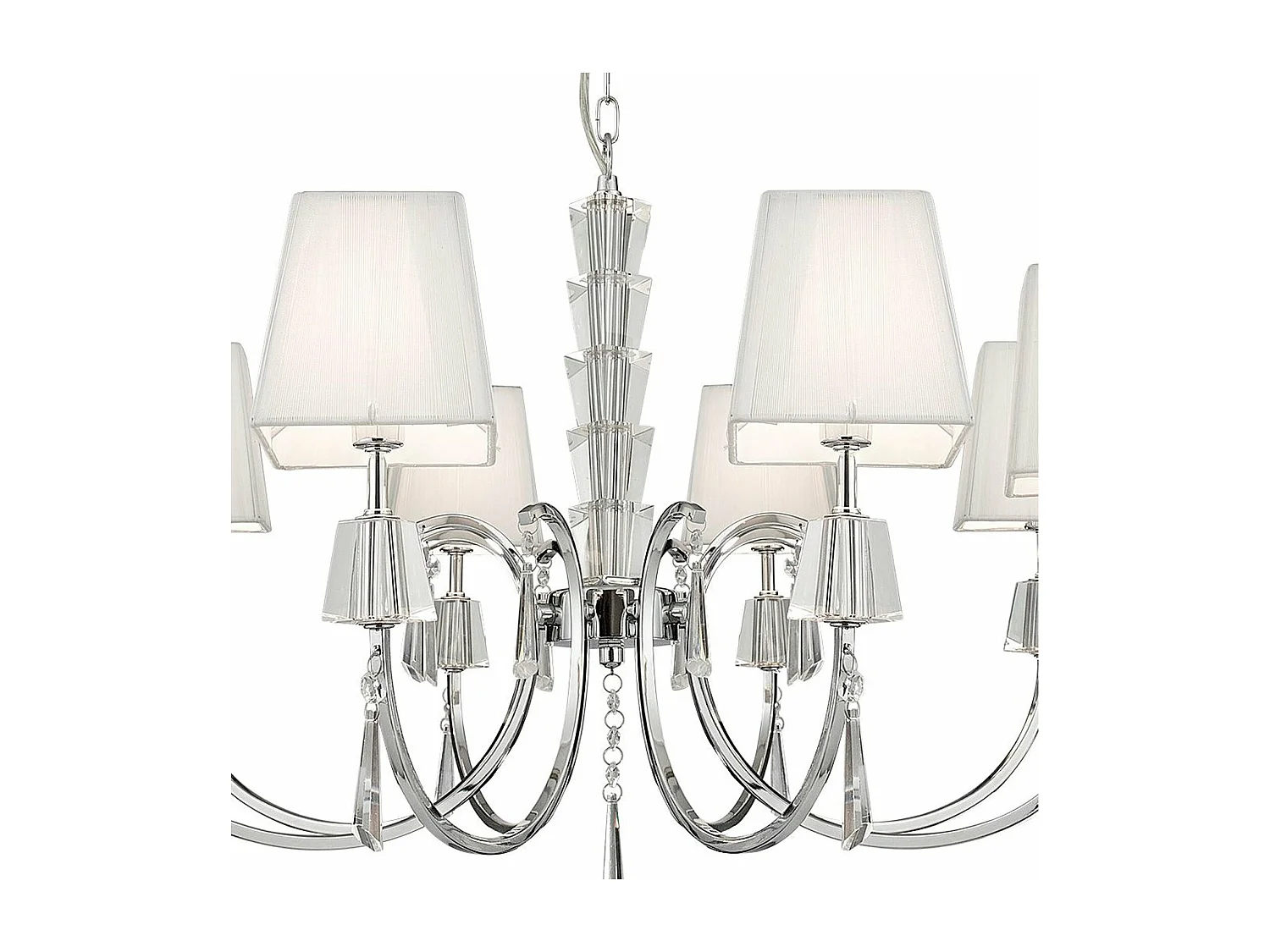 Searchlight Portico - Lampadario a 8 luci multibraccio finitura cromata, G9