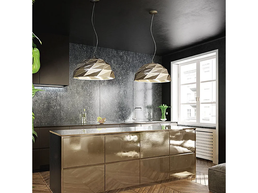 Lampadario In Metallo Contemporaneo Tilt Oro 3 Luci E27