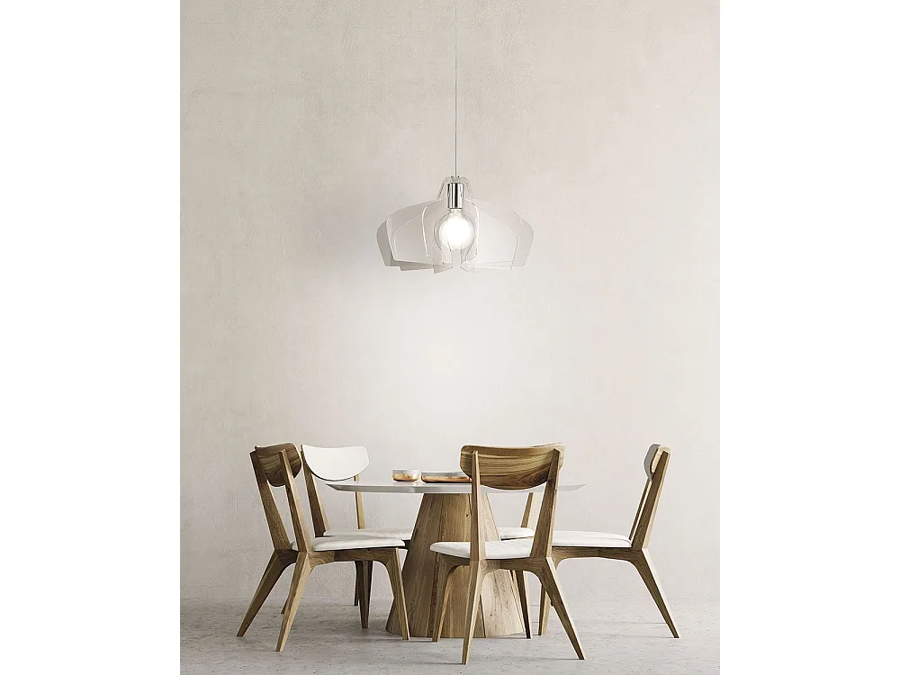 Sospensione Moderna Space Collection Polilux ® Trasparente Metallo Cromo E27