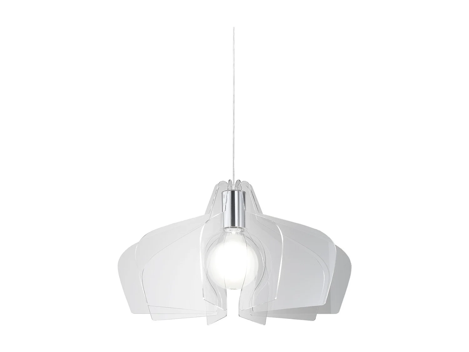 Sospensione Moderna Space Collection Polilux ® Trasparente Metallo Cromo E27