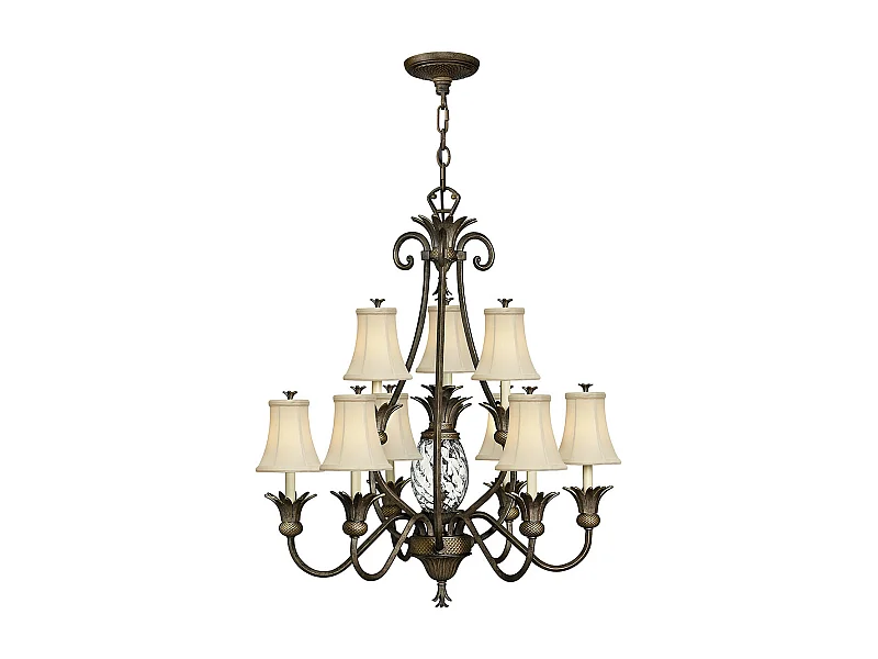 Elstead Plantation 10 Ljus Multi Arm Ljuskrona Pearl Bronze Finish, E14