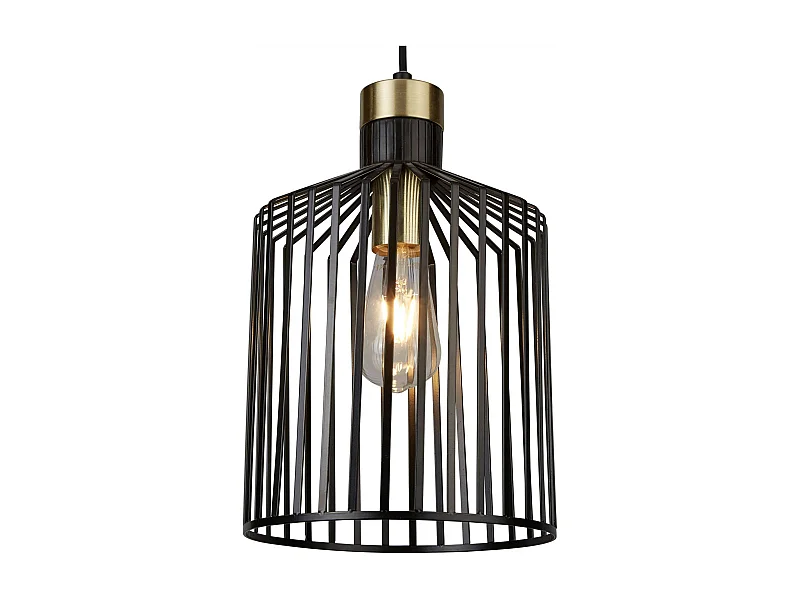Searchlight Bird Cage 1 Light Cage Takhnge Antik Mssing, Matt Svart, E27