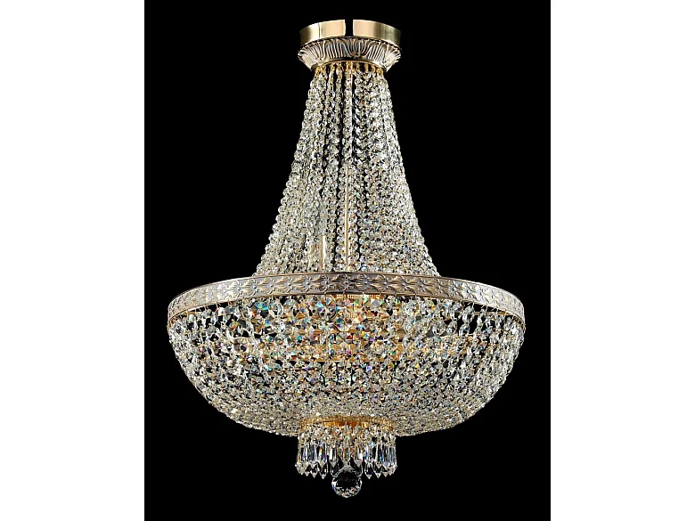 Bella Grand lustre doré et cristal, 8 lumières, E14