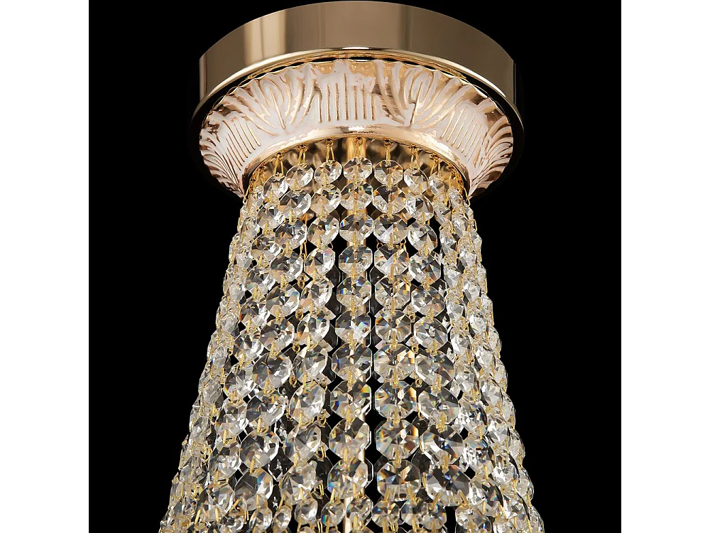 Bella Grand lustre doré et cristal, 8 lumières, E14