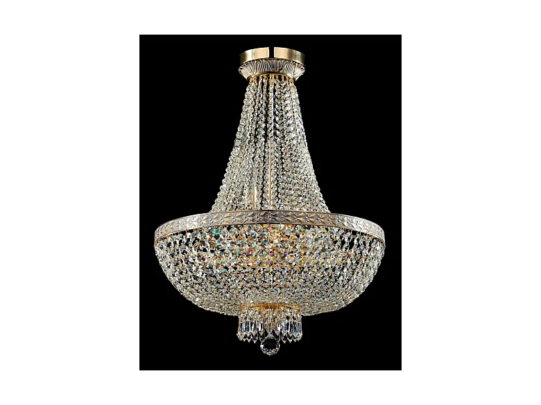 Bella Grand lustre doré et cristal, 8 lumières, E14