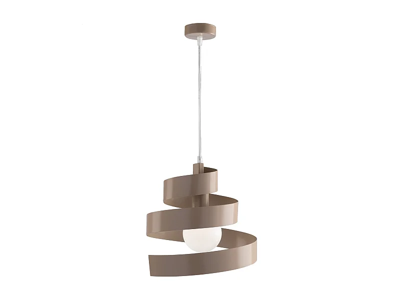 Sospensione Moderna Helix 1 Luce In Ferro Laccato Tortora