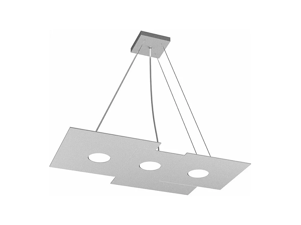 Top Light -  Toplight Moderne Teller-Pendelleuchte 67x35cm aus grauem Metall - GX53x3 Fassung - Max Höhe 100cm